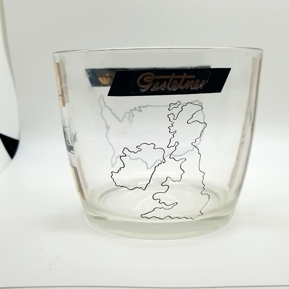 Vintage Midcentury Modern Gestetner Company Glass Ice Bucket